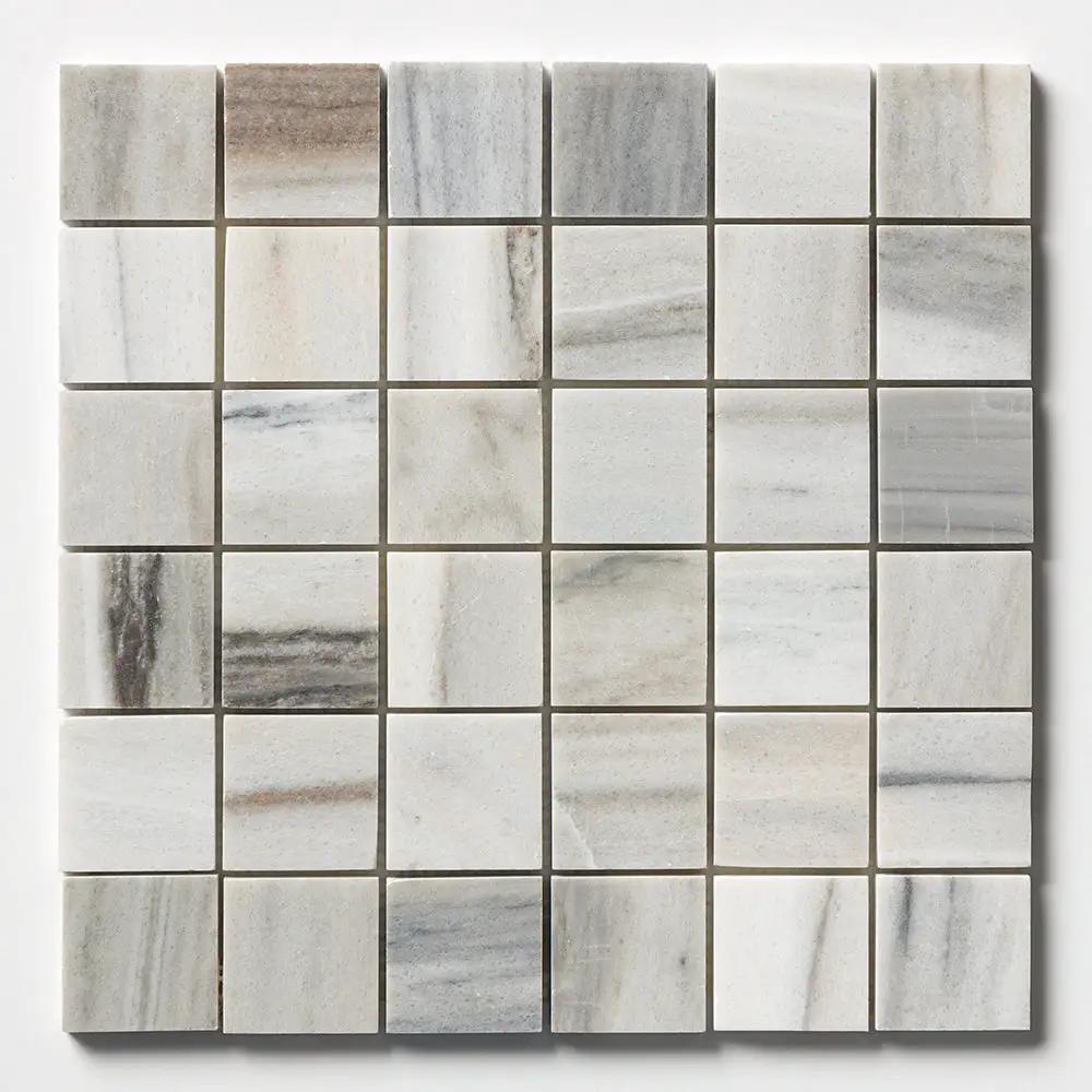 Silver Sky Honed 2x2 Marble Mosaics 12x12