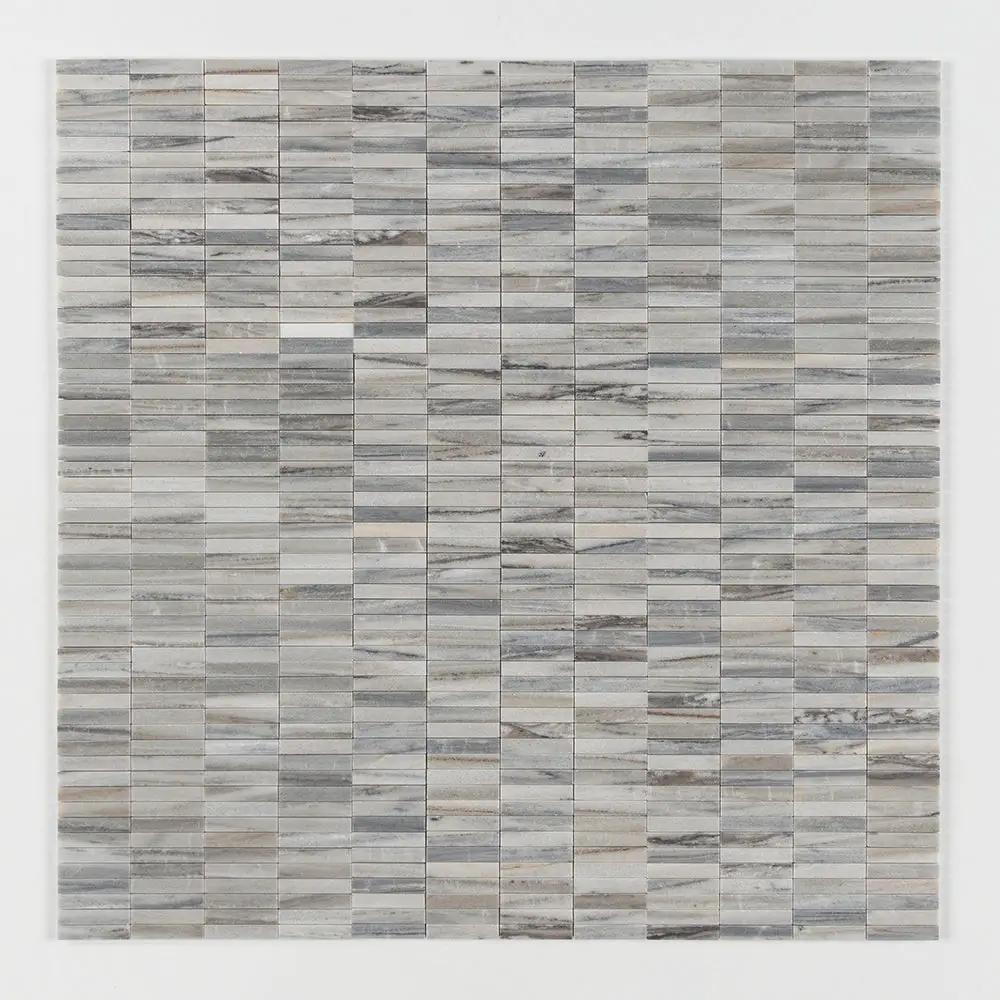 Silver Sky Honed 5/8x3 Marble Mosaics 12x12