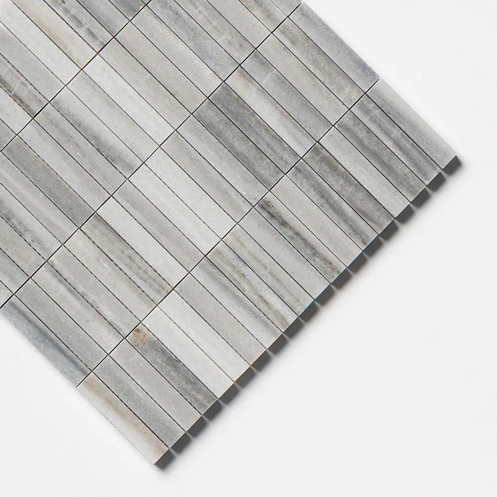 Silver Sky Honed 5/8x3 Marble Mosaics 12x12