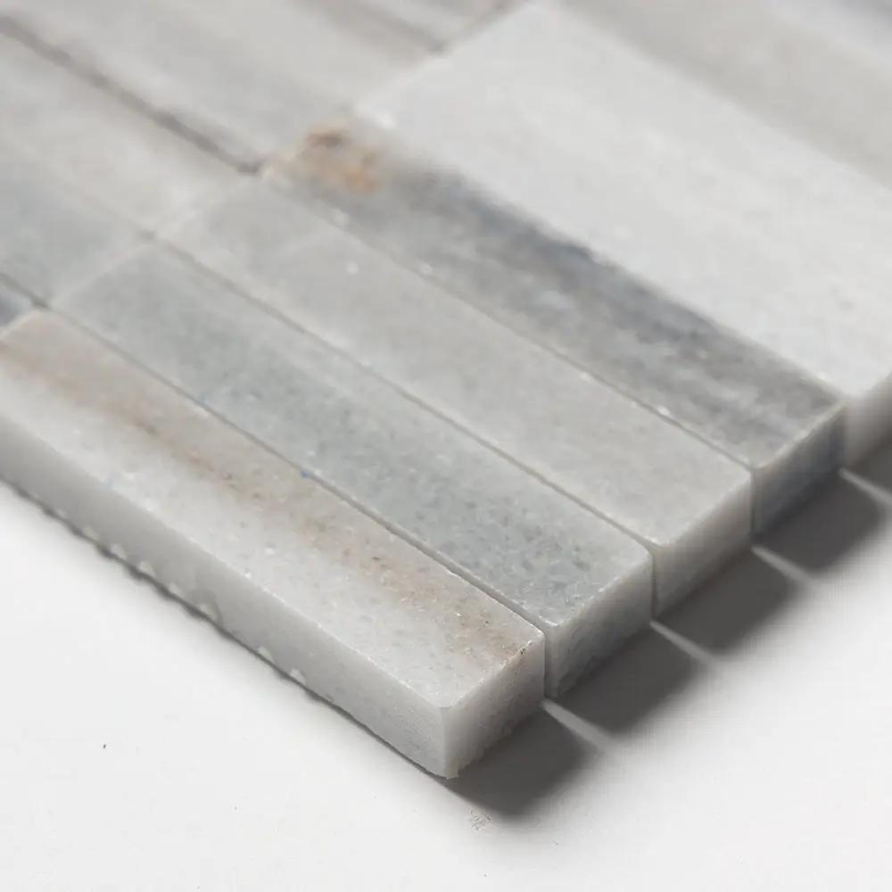 Silver Sky Honed 5/8x3 Marble Mosaics 12x12
