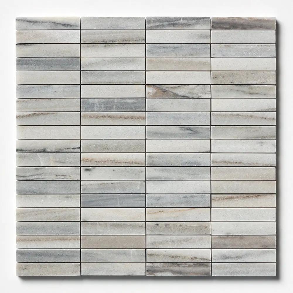 Silver Sky Honed 5/8x3 Marble Mosaics 12x12