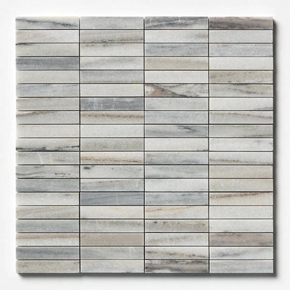 Silver Sky Honed 5/8x3 Marble Mosaics 12x12