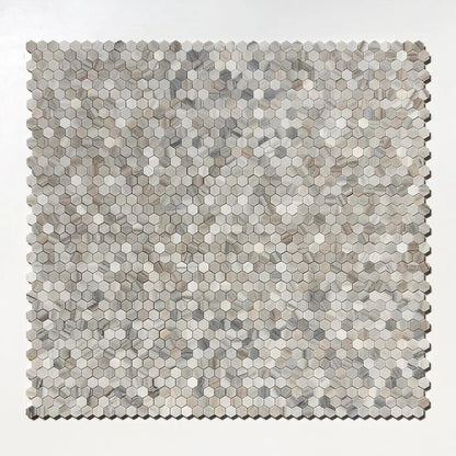 Silver Sky Honed Hexagon 1x1 Marble Mosaics 11 1/2x12 1/4