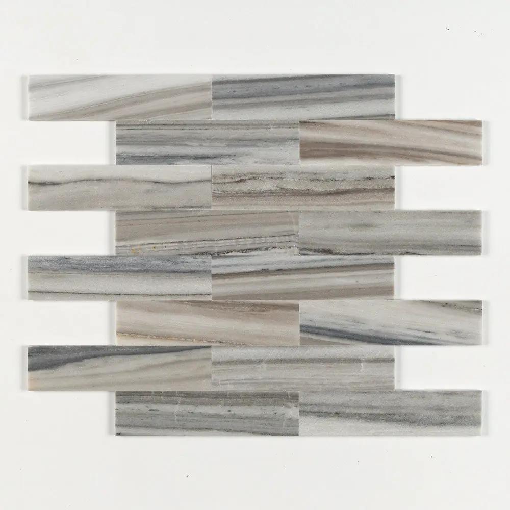 Silver Sky Honed Subway Marble Tiles 3x12