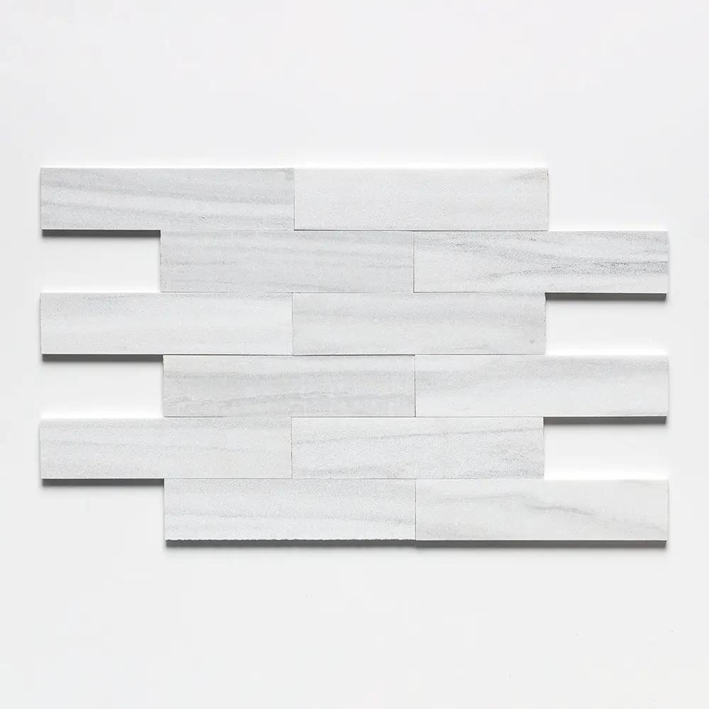 Silver Sky Fine Textured Subway Marble Tiles 3x12