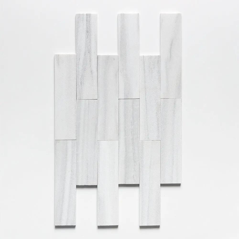 Silver Sky Fine Textured Subway Marble Tiles 3x12
