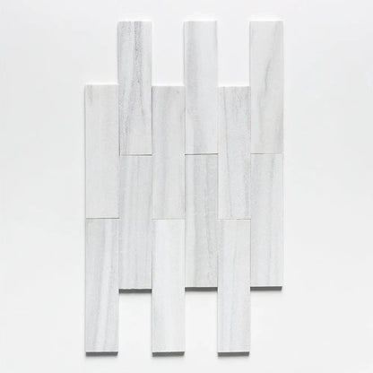 Silver Sky Fine Textured Subway Marble Tiles 3x12