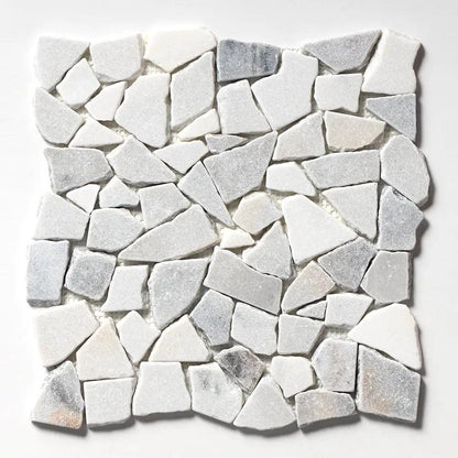 Silver Sky Multi Finish Palladian Marble Mosaics 12x12