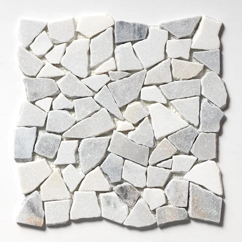 Silver Sky Multi Finish Palladian Marble Mosaics 12x12