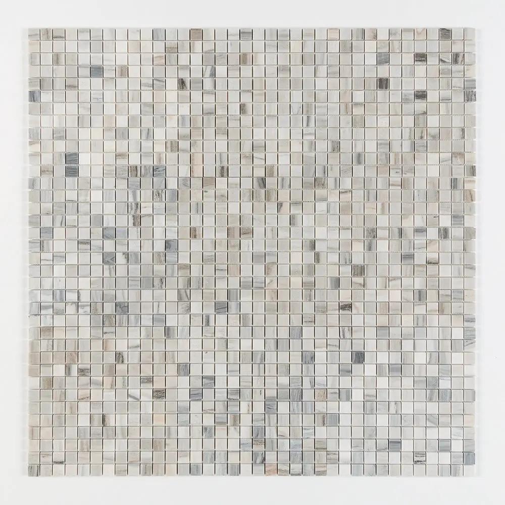 Silver Sky Polished 1x1 Marble Mosaics 12x12