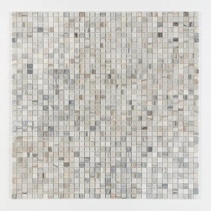 Silver Sky Polished 1x1 Marble Mosaics 12x12