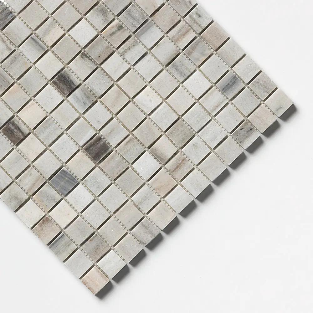 Silver Sky Polished 1x1 Marble Mosaics 12x12