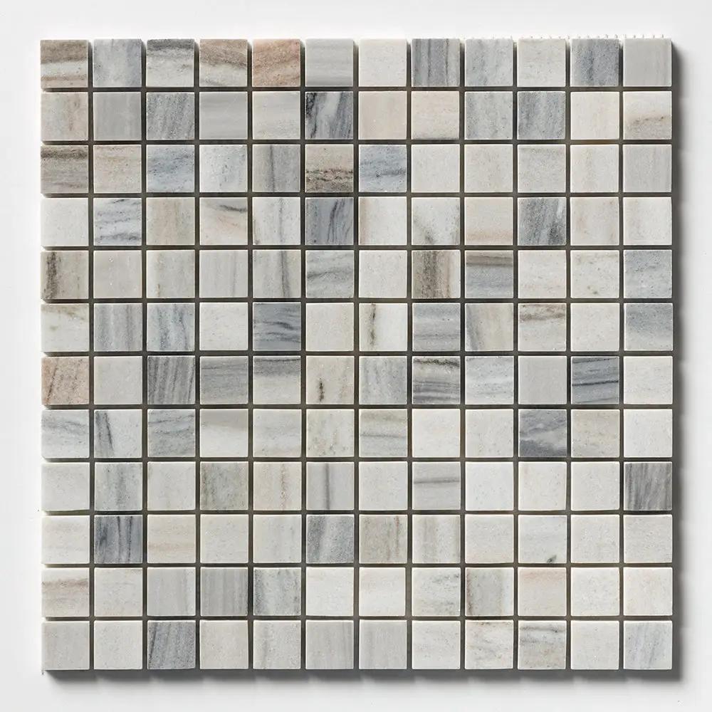 Silver Sky Polished 1x1 Marble Mosaics 12x12