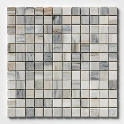 Silver Sky Polished 1x1 Marble Mosaics 12x12