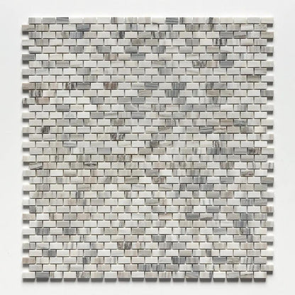 Silver Sky Polished 5/8x1 1/4 Marble Mosaics 12x12