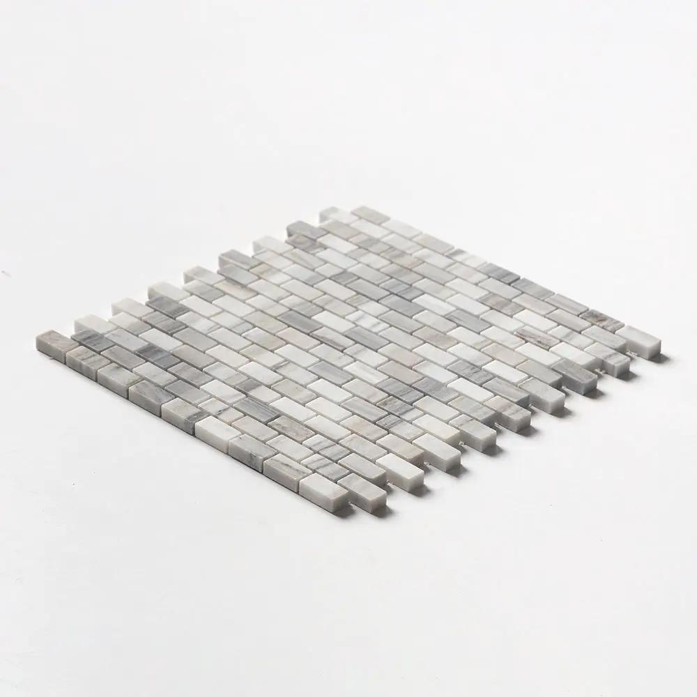 Silver Sky Polished 5/8x1 1/4 Marble Mosaics 12x12