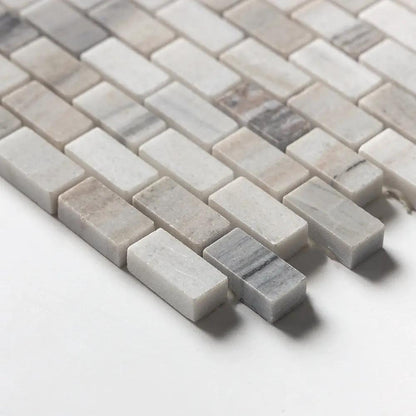 Silver Sky Polished 5/8x1 1/4 Marble Mosaics 12x12