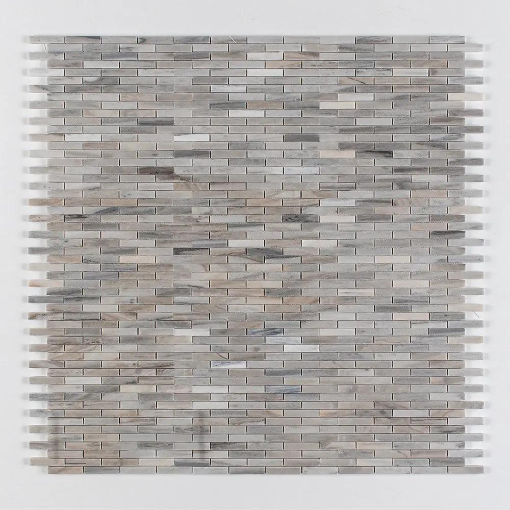 Silver Sky Polished 5/8x3 Marble Mosaics 12x12