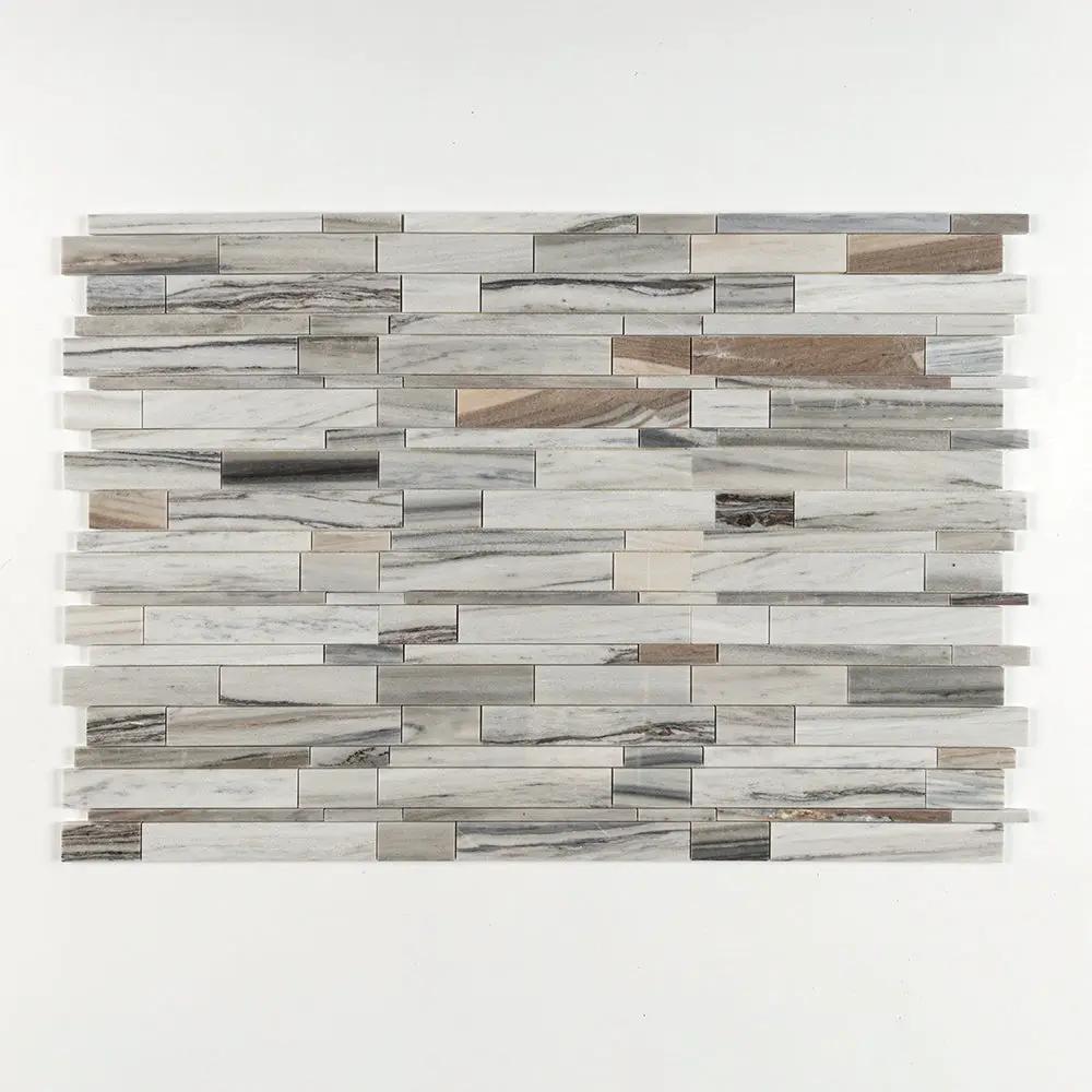 Silver Sky Polished Slides Marble Mosaics 12x16