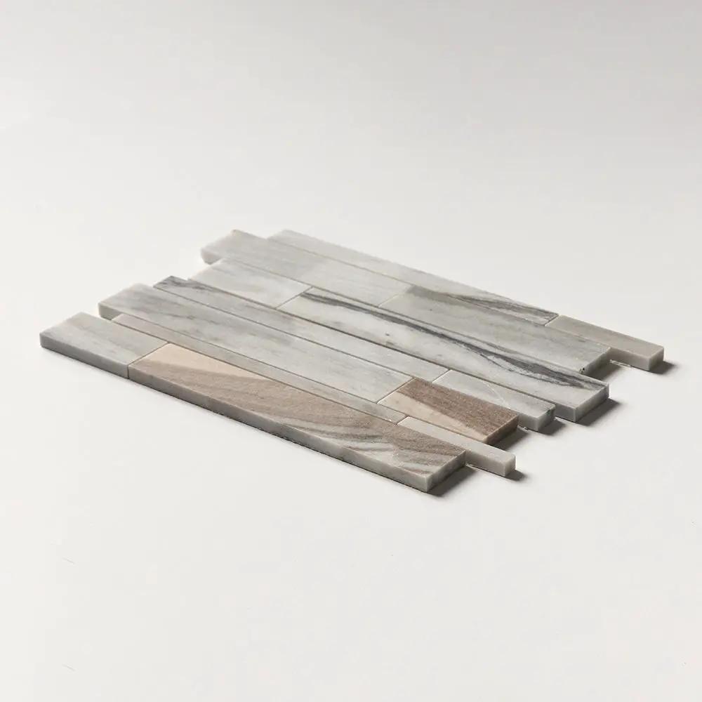 Silver Sky Polished Slides Marble Mosaics 12x16