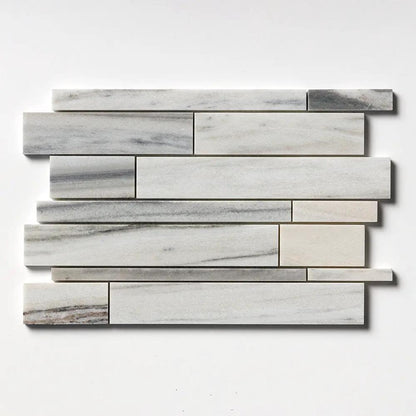 Silver Sky Polished Slides Marble Mosaics 12x16