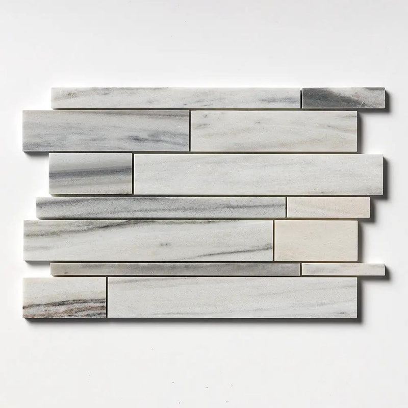 Silver Sky Polished Slides Marble Mosaics 12x16