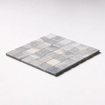 Silver Sky Tumbled 2x2 Marble Mosaics 12x12