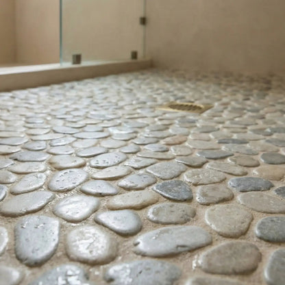 Silver Sky Tumbled Pebble Mosaics 12x12