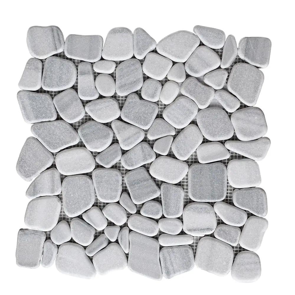Silver Sky Tumbled Pebble Mosaics 12x12