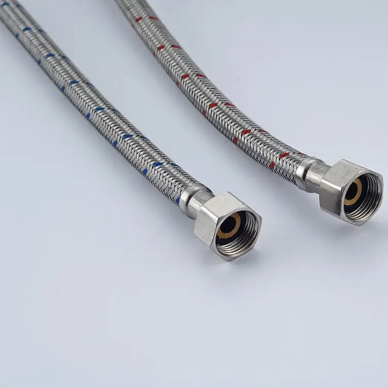 Silver stainless steel faucet plumbing hose for kitchen and bath