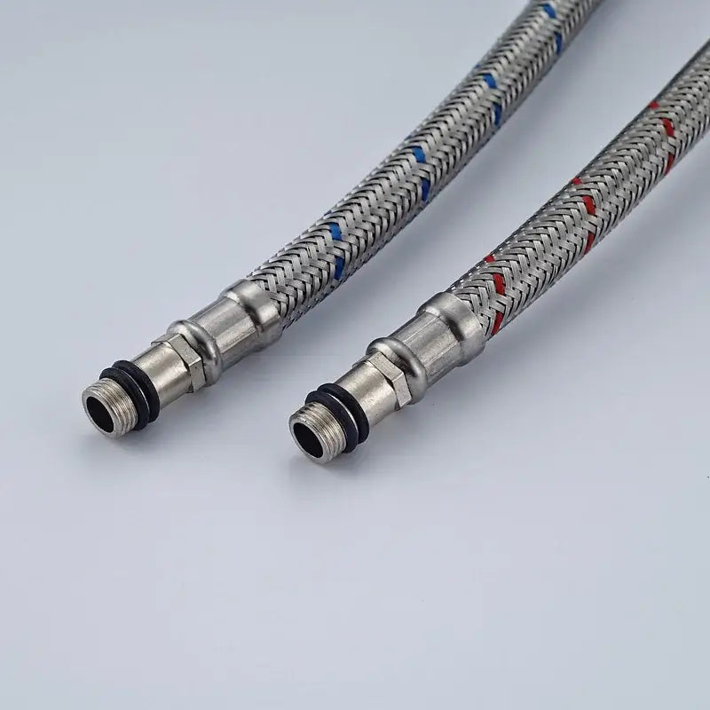 Silver stainless steel faucet plumbing hose for kitchen and bath