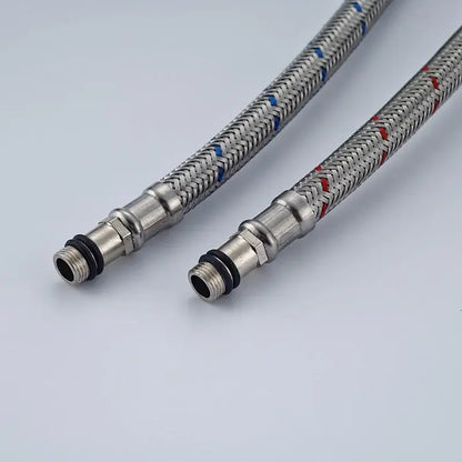 Silver stainless steel faucet plumbing hose for kitchen and bath