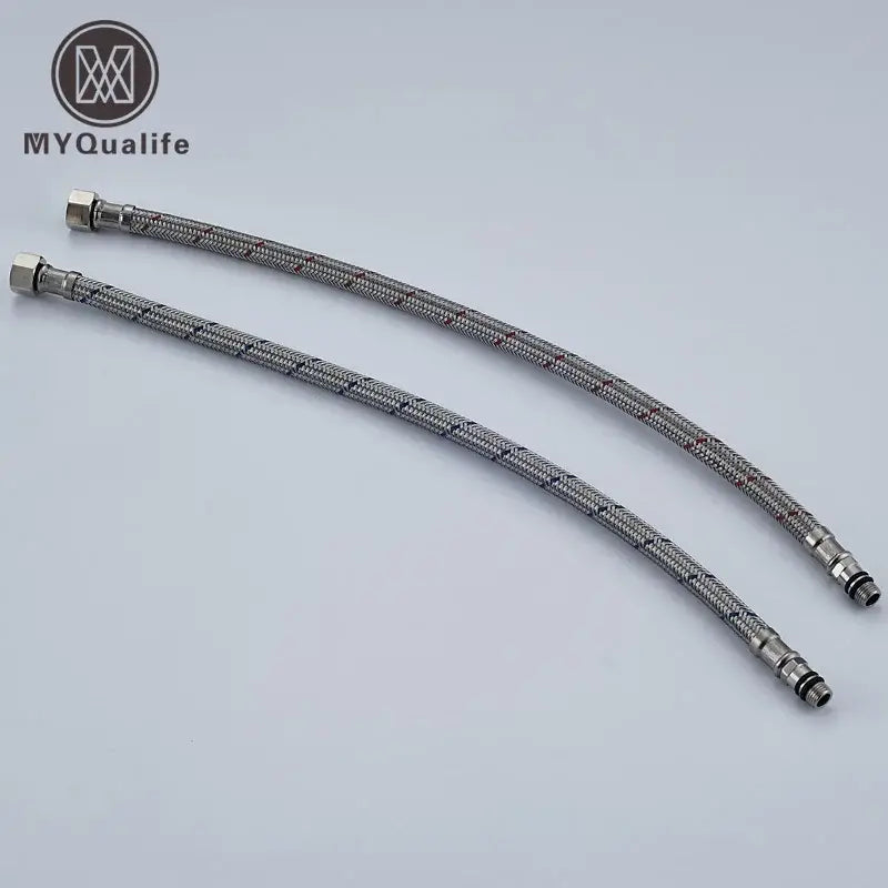 Silver stainless steel faucet plumbing hose for kitchen and bath