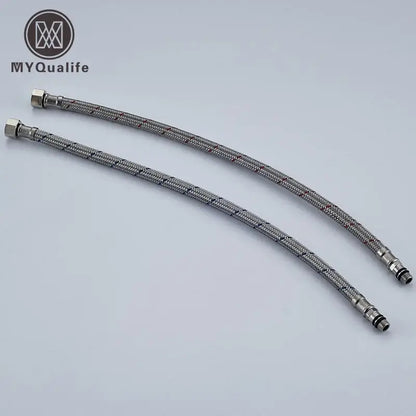 Silver stainless steel faucet plumbing hose for kitchen and bath