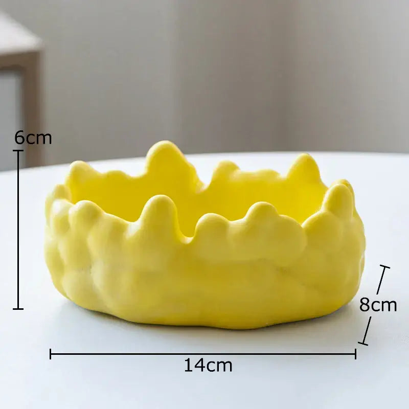 Silver textured ceramic bubble clouds ashtray – office smoking accessory