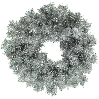 Silver Tinsel Christmas Wreaths
