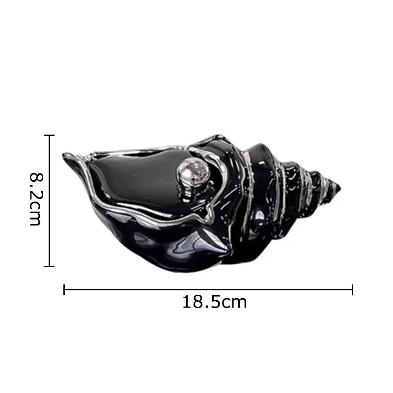 Silver white ceramic conch ashtray living room windproof shell decor