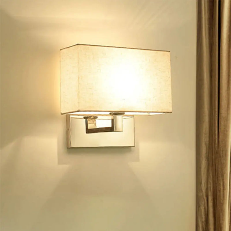 DecorBites™ Simple Beige Fabric LED Wall Light Sconce for Bedroom