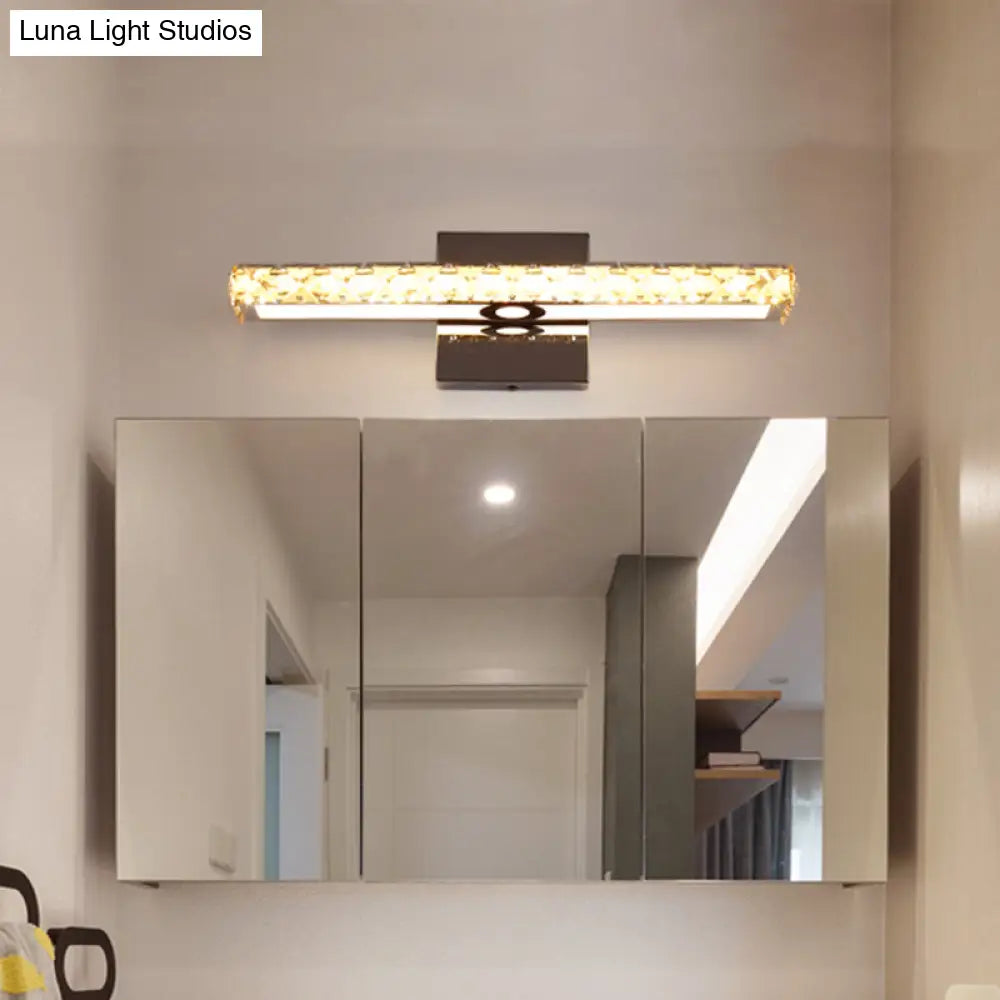 DecorBites™ Simple Crystal LED Vanity Wall Light - Sleek Chrome Wall Mounted Lighting