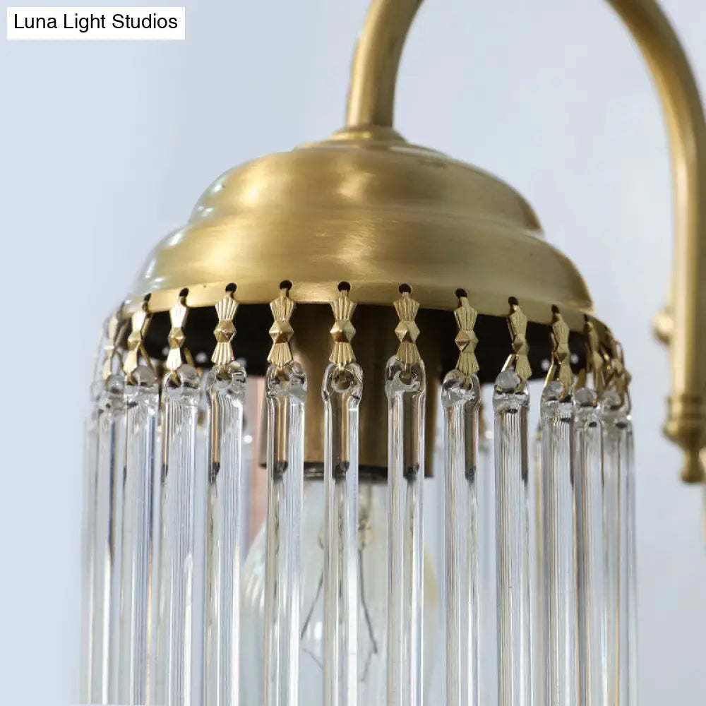 DecorBites™ Simple Crystal Rod Wall Mount Light - Gold Sconce for Corridor