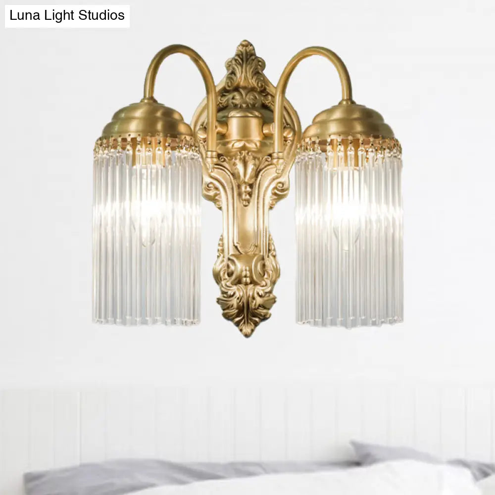 DecorBites™ Simple Crystal Rod Wall Mount Light - Gold Sconce for Corridor