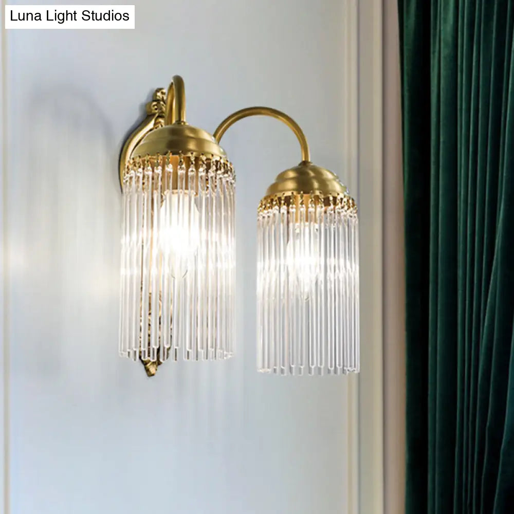 DecorBites™ Simple Crystal Rod Wall Mount Light - Gold Sconce for Corridor