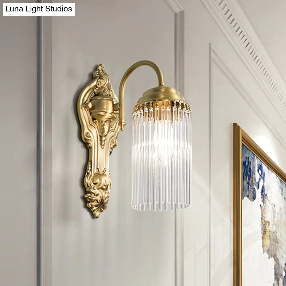 DecorBites™ Simple Crystal Rod Wall Mount Light - Gold Sconce for Corridor