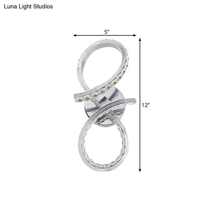 DecorBites™ Simple LED Chrome Wall Mount Lamp with Cut Crystal Deco in Warm/White Light - Stylish Metal Number Wall Lighting Ideas