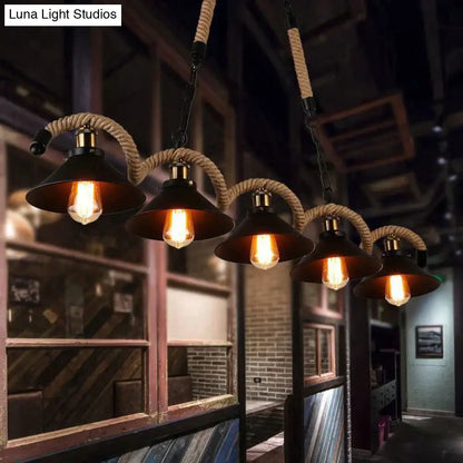 DecorBites™ Simple retro led chandelier Nordic hemp rope cafe chandelier modern novelty American bar restaurant chandelier ceiling