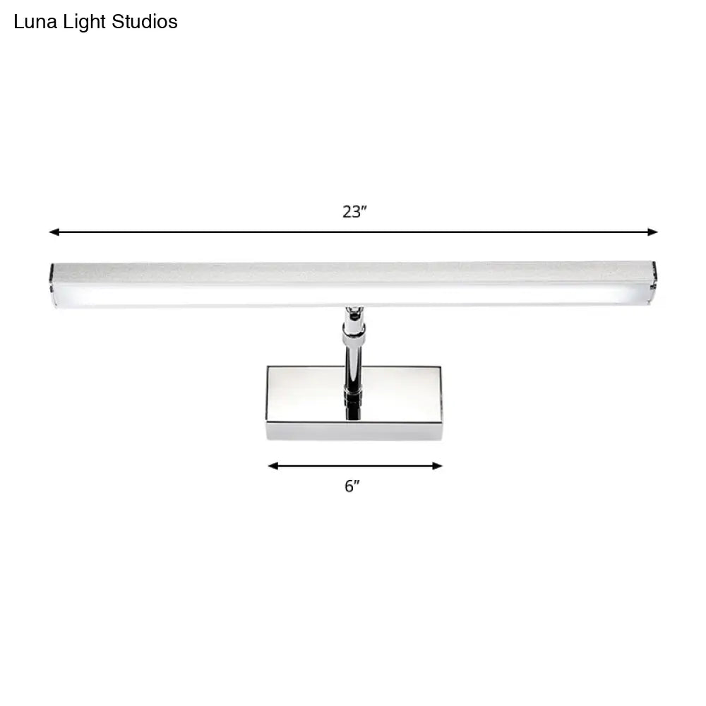 DecorBites™ Simple Style Aluminum LED Sconce Wall Light in Chrome, customized Width (19"/23") - Warm/White Light