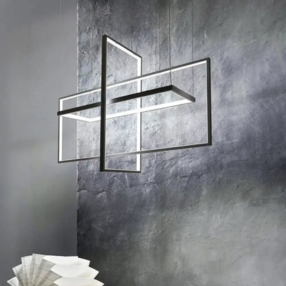 Simple style black metal led island light – kitchen dining room