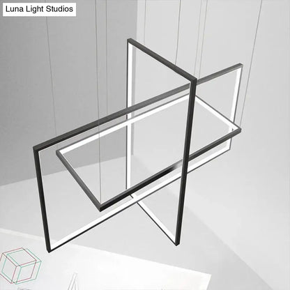 Simple style black metal led island light – kitchen dining room
