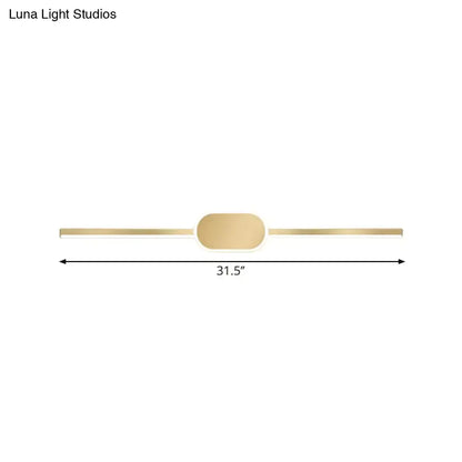 Simple style gold metallic led vanity sconce bedroom wall mounted light