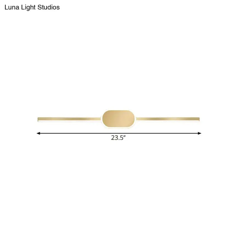 Simple style gold metallic led vanity sconce bedroom wall mounted light